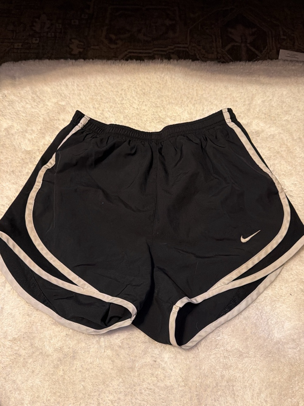 Nike Dri-Fit Women’s Black Running Shorts with White Trim
